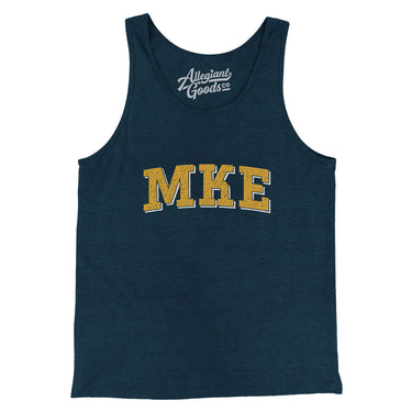 Mke Varsity Men/Unisex Tank Top-Heather Navy-Allegiant Goods Co. Vintage Sports Apparel