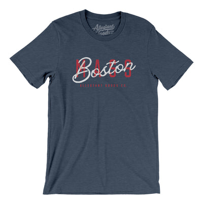 Boston Overprint Men/Unisex T-Shirt-Heather Navy-Allegiant Goods Co. Vintage Sports Apparel