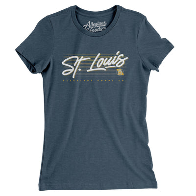 St. Louis Retro Women's T-Shirt-Heather Navy-Allegiant Goods Co. Vintage Sports Apparel