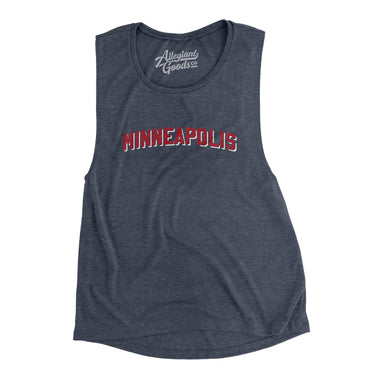 Minneapolis Varsity Women's Flowey Scoopneck Muscle Tank-Heather Navy-Allegiant Goods Co. Vintage Sports Apparel