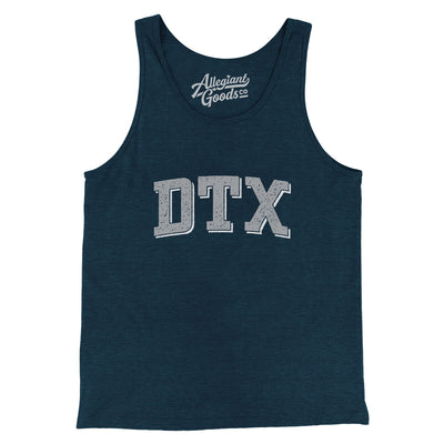 Dtx Varsity Men/Unisex Tank Top-Heather Navy-Allegiant Goods Co. Vintage Sports Apparel