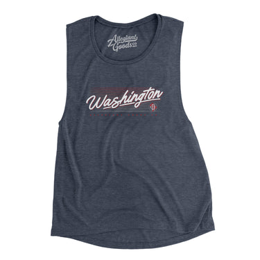 Washington Retro Women's Flowey Scoopneck Muscle Tank-Allegiant Goods Co. Vintage Sports Apparel