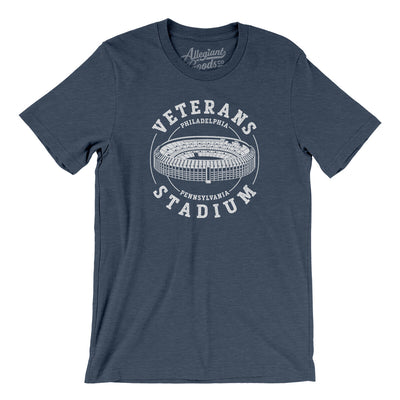 Veterans Stadium Philadelphia Men/Unisex T-Shirt-Heather Navy-Allegiant Goods Co. Vintage Sports Apparel