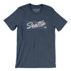 Seattle Retro Men/Unisex T-Shirt-Heather Navy-Allegiant Goods Co. Vintage Sports Apparel