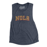 Nola Varsity Women's Flowey Scoopneck Muscle Tank-Heather Navy-Allegiant Goods Co. Vintage Sports Apparel