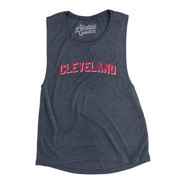 Cleveland Varsity Women's Flowey Scoopneck Muscle Tank-Allegiant Goods Co. Vintage Sports Apparel