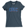 Okc Varsity Women's T-Shirt-Heather Navy-Allegiant Goods Co. Vintage Sports Apparel