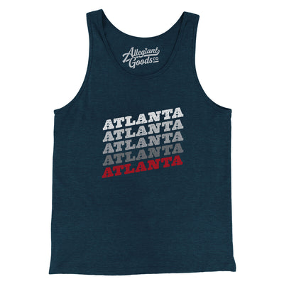 Atlanta Vintage Repeat Men/Unisex Tank Top-Heather Navy-Allegiant Goods Co. Vintage Sports Apparel