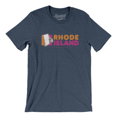 Rhode Island Coffee Men/Unisex T-Shirt-Heather Navy-Allegiant Goods Co. Vintage Sports Apparel