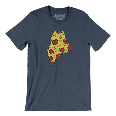 Maine Pizza State Men/Unisex T-Shirt-Heather Navy-Allegiant Goods Co. Vintage Sports Apparel