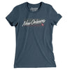 New Orleans Retro Women's T-Shirt-Heather Navy-Allegiant Goods Co. Vintage Sports Apparel