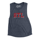 ATL Varsity Women's Flowey Scoopneck Muscle Tank-Heather Navy-Allegiant Goods Co. Vintage Sports Apparel