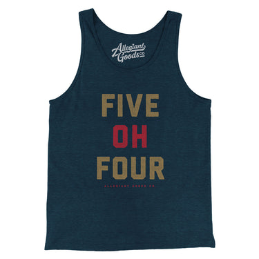 New Orleans 504 Men/Unisex Tank Top-Heather Navy-Allegiant Goods Co. Vintage Sports Apparel