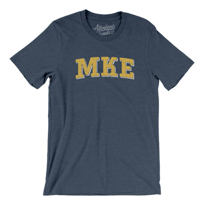 Mke Varsity Men/Unisex T-Shirt-Heather Navy-Allegiant Goods Co. Vintage Sports Apparel