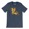 Louisiana Pizza State Men/Unisex T-Shirt-Heather Navy-Allegiant Goods Co. Vintage Sports Apparel