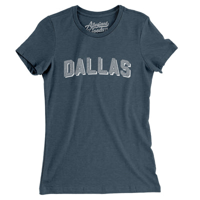 Dallas Varsity Women's T-Shirt-Heather Navy-Allegiant Goods Co. Vintage Sports Apparel