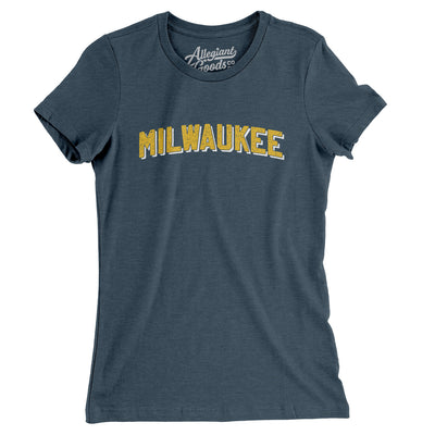 Milwaukee Varsity Women's T-Shirt-Heather Navy-Allegiant Goods Co. Vintage Sports Apparel