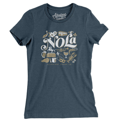 NOLA Things Women's T-Shirt-Heather Navy-Allegiant Goods Co. Vintage Sports Apparel