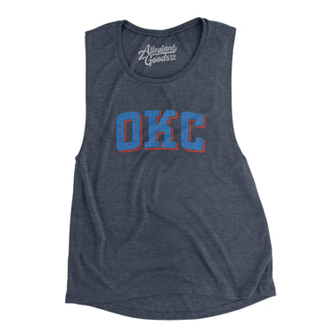Okc Varsity Women's Flowey Scoopneck Muscle Tank-Allegiant Goods Co. Vintage Sports Apparel