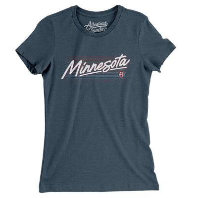 Minnesota Retro Women's T-Shirt-Heather Navy-Allegiant Goods Co. Vintage Sports Apparel