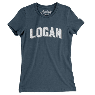 Logan Varsity Women's T-Shirt-Heather Navy-Allegiant Goods Co. Vintage Sports Apparel