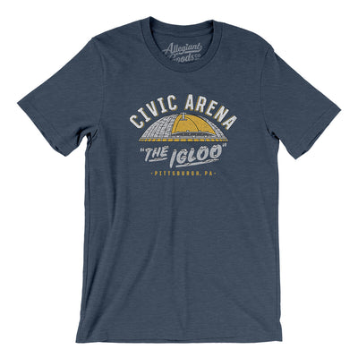 Pittsburgh Civic Arena Men/Unisex T-Shirt-Heather Navy-Allegiant Goods Co. Vintage Sports Apparel