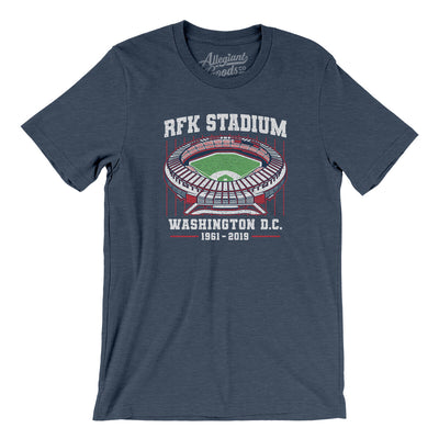 Rfk Stadium Men/Unisex T-Shirt-Heather Navy-Allegiant Goods Co. Vintage Sports Apparel