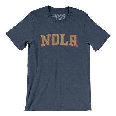 Nola Varsity Men/Unisex T-Shirt-Heather Navy-Allegiant Goods Co. Vintage Sports Apparel