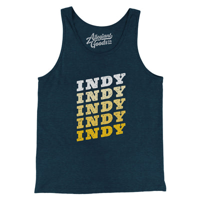 Indy Vintage Repeat Men/Unisex Tank Top-Heather Navy-Allegiant Goods Co. Vintage Sports Apparel