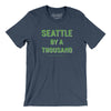 Seattle Football By A Thousand Men/Unisex T-Shirt-Heather Navy-Allegiant Goods Co. Vintage Sports Apparel