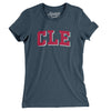Cle Varsity Women's T-Shirt-Heather Navy-Allegiant Goods Co. Vintage Sports Apparel