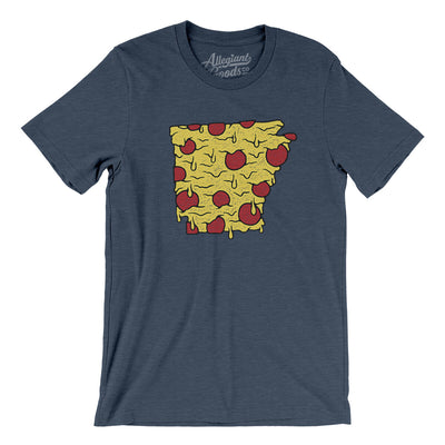 Arkansas Pizza State Men/Unisex T-Shirt-Heather Navy-Allegiant Goods Co. Vintage Sports Apparel