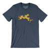 Massachusetts Pizza State Men/Unisex T-Shirt-Heather Navy-Allegiant Goods Co. Vintage Sports Apparel