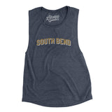 South Bend Varsity Women's Flowey Scoopneck Muscle Tank-Heather Navy-Allegiant Goods Co. Vintage Sports Apparel