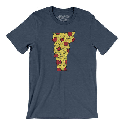 Vermont Pizza State Men/Unisex T-Shirt-Heather Navy-Allegiant Goods Co. Vintage Sports Apparel