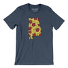 Alabama Pizza State Men/Unisex T-Shirt-Heather Navy-Allegiant Goods Co. Vintage Sports Apparel