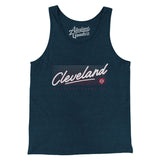 Cleveland Retro Men/Unisex Tank Top-Heather Navy-Allegiant Goods Co. Vintage Sports Apparel