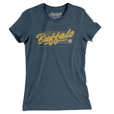Buffalo Retro Women's T-Shirt-Heather Navy-Allegiant Goods Co. Vintage Sports Apparel