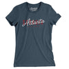 Atlanta Overprint Women's T-Shirt-Heather Navy-Allegiant Goods Co. Vintage Sports Apparel