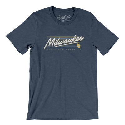 Milwaukee Retro Men/Unisex T-Shirt-Heather Navy-Allegiant Goods Co. Vintage Sports Apparel