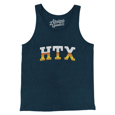 Htx Varsity Men/Unisex Tank Top-Heather Navy-Allegiant Goods Co. Vintage Sports Apparel