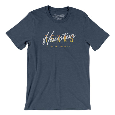 Houston Overprint Men/Unisex T-Shirt-Heather Navy-Allegiant Goods Co. Vintage Sports Apparel