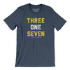 Indianapolis 317 Area Code Men/Unisex T-Shirt-Heather Navy-Allegiant Goods Co. Vintage Sports Apparel