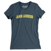 Ann Arbor Varsity Women's T-Shirt-Heather Navy-Allegiant Goods Co. Vintage Sports Apparel