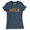 Nola Varsity Women's T-Shirt-Heather Navy-Allegiant Goods Co. Vintage Sports Apparel