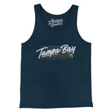 Tampa Bay Retro Men/Unisex Tank Top-Heather Navy-Allegiant Goods Co. Vintage Sports Apparel