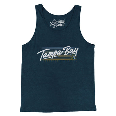 Tampa Bay Retro Men/Unisex Tank Top-Heather Navy-Allegiant Goods Co. Vintage Sports Apparel