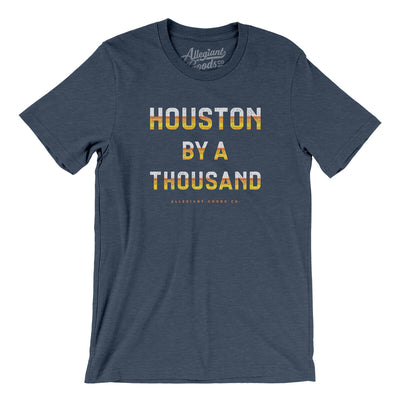Houston Baseball By A Thousand Men/Unisex T-Shirt-Heather Navy-Allegiant Goods Co. Vintage Sports Apparel