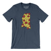 Mississippi Pizza State Men/Unisex T-Shirt-Heather Navy-Allegiant Goods Co. Vintage Sports Apparel