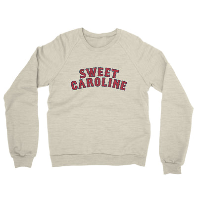 Boston Sweet Caroline Midweight French Terry Crewneck Sweatshirt-Heather Oatmeal-Allegiant Goods Co. Vintage Sports Apparel